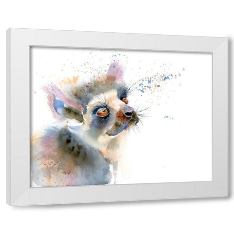 Amber Eyes White Modern Wood Framed Art Print by Shefranov, Olga
