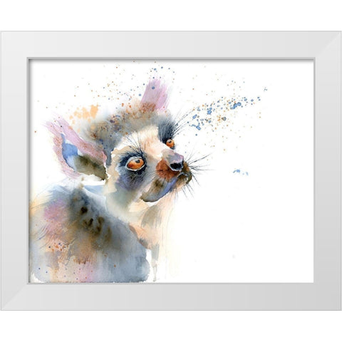 Amber Eyes White Modern Wood Framed Art Print by Shefranov, Olga