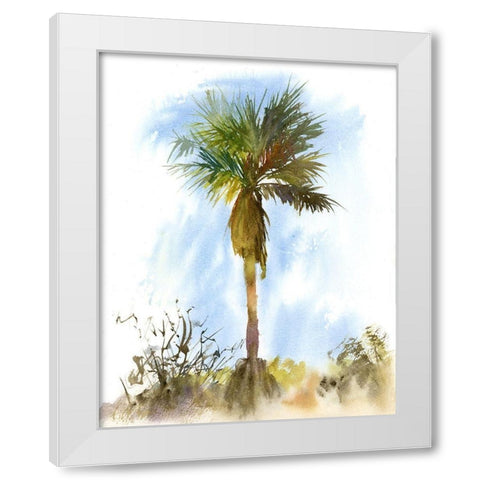 Palm Tree White Modern Wood Framed Art Print by Shefranov, Olga