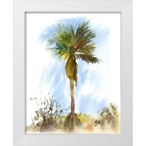 Palm Tree White Modern Wood Framed Art Print by Shefranov, Olga