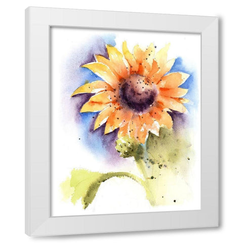 Sunflower I White Modern Wood Framed Art Print by Shefranov, Olga