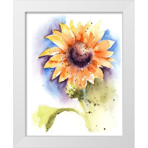 Sunflower I White Modern Wood Framed Art Print by Shefranov, Olga
