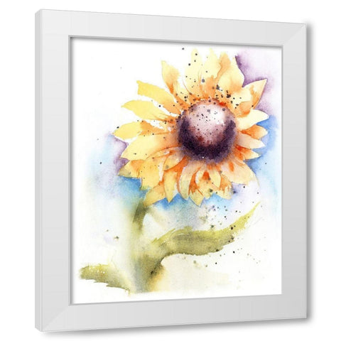 Sunflower II White Modern Wood Framed Art Print by Shefranov, Olga