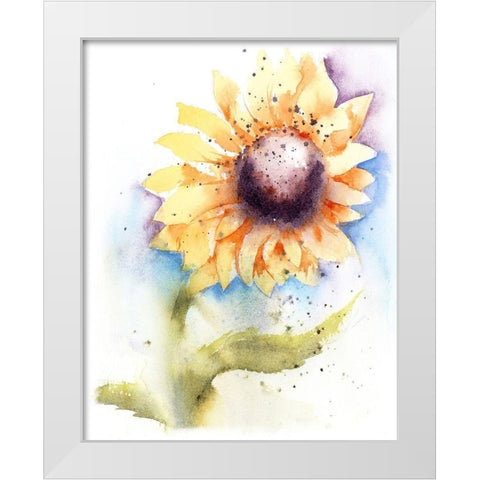 Sunflower II White Modern Wood Framed Art Print by Shefranov, Olga