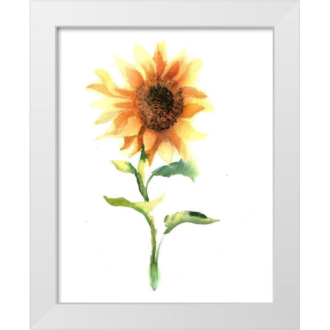 Sunflower III White Modern Wood Framed Art Print by Shefranov, Olga
