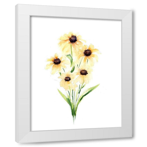 Daisy White Modern Wood Framed Art Print by Shefranov, Olga