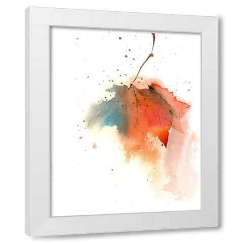 Fall Leaves I White Modern Wood Framed Art Print by Shefranov, Olga