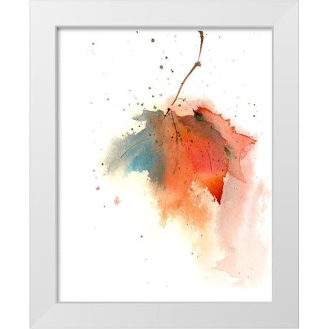 Fall Leaves I White Modern Wood Framed Art Print by Shefranov, Olga
