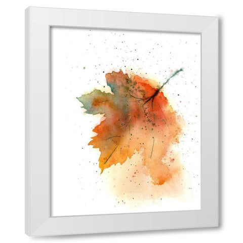Fall Leaves II White Modern Wood Framed Art Print by Shefranov, Olga