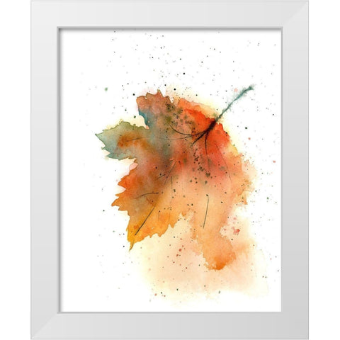 Fall Leaves II White Modern Wood Framed Art Print by Shefranov, Olga