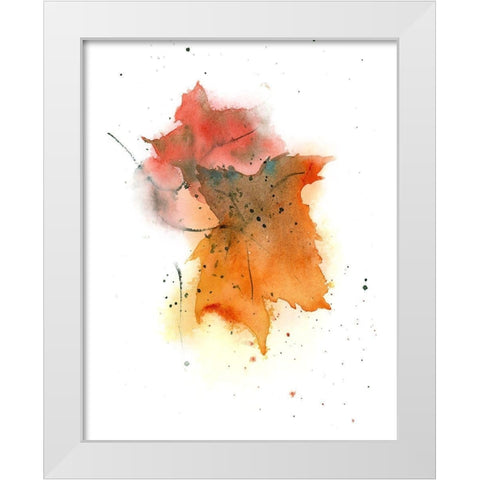 Fall Leaves IV White Modern Wood Framed Art Print by Shefranov, Olga
