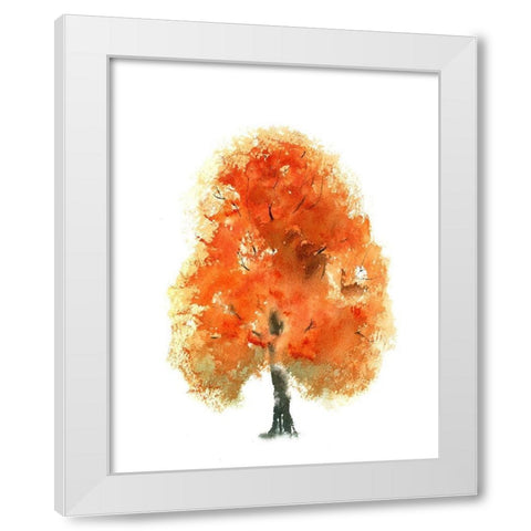 Fall Tree I White Modern Wood Framed Art Print by Shefranov, Olga