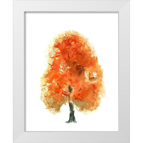 Fall Tree I White Modern Wood Framed Art Print by Shefranov, Olga