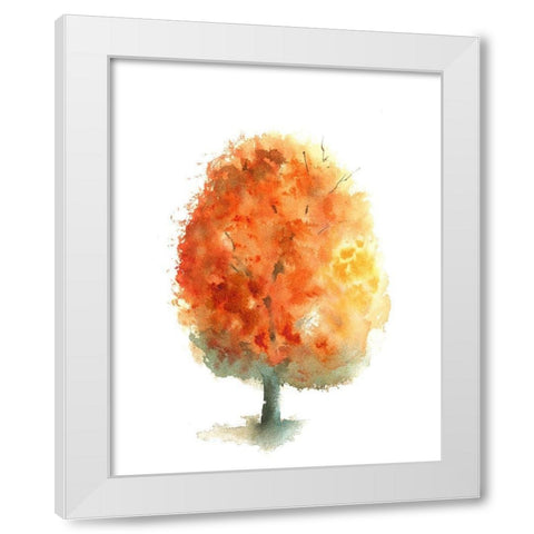 Fall Tree II White Modern Wood Framed Art Print by Shefranov, Olga