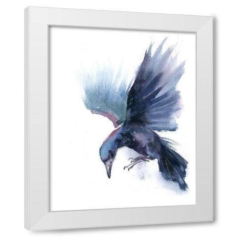 Crow I White Modern Wood Framed Art Print by Shefranov, Olga