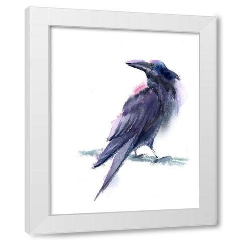 Crow II White Modern Wood Framed Art Print by Shefranov, Olga