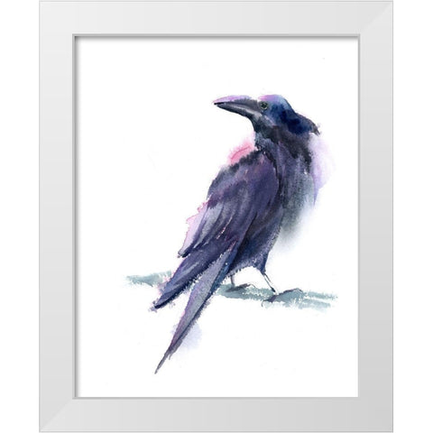 Crow II White Modern Wood Framed Art Print by Shefranov, Olga