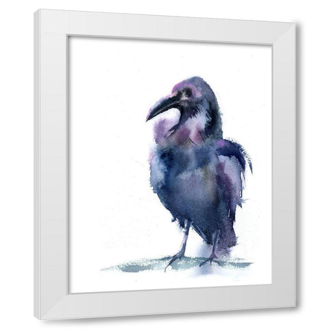 Crow IV White Modern Wood Framed Art Print by Shefranov, Olga