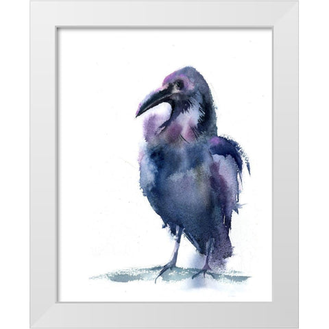 Crow IV White Modern Wood Framed Art Print by Shefranov, Olga