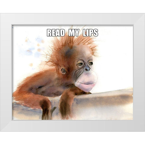 Read My Lips White Modern Wood Framed Art Print by Shefranov, Olga