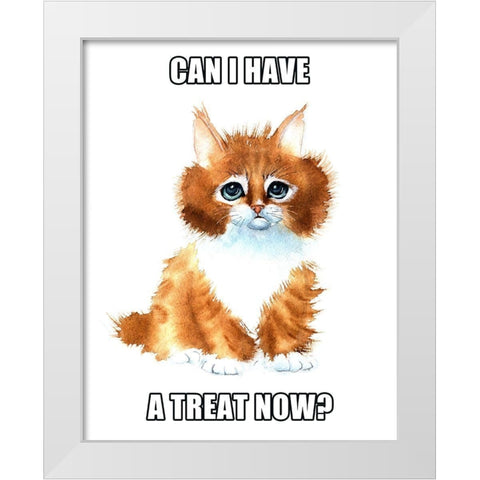 Can I Have a Treat? White Modern Wood Framed Art Print by Shefranov, Olga