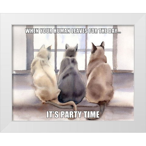 Party Time White Modern Wood Framed Art Print by Shefranov, Olga