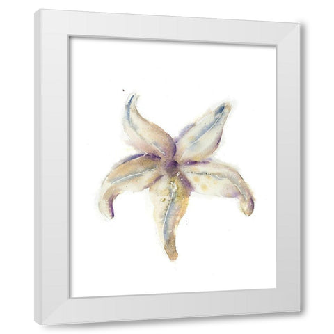 Starfish White Modern Wood Framed Art Print by Shefranov, Olga