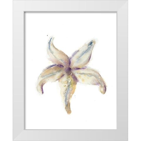 Starfish White Modern Wood Framed Art Print by Shefranov, Olga