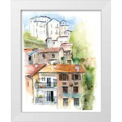 Villa White Modern Wood Framed Art Print by Shefranov, Olga