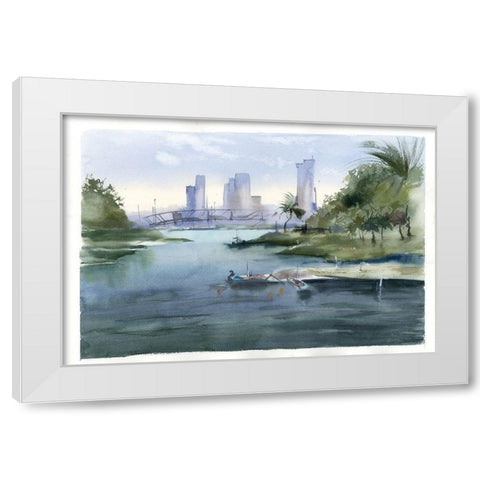 Oasis White Modern Wood Framed Art Print by Shefranov, Olga