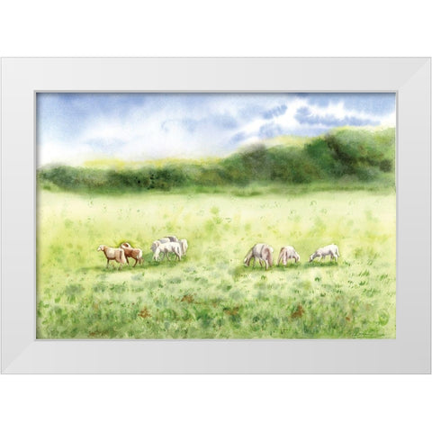 Farmscape White Modern Wood Framed Art Print by Shefranov, Olga