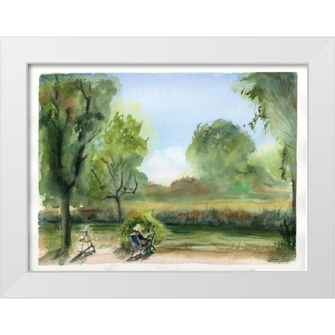 Countryside White Modern Wood Framed Art Print by Shefranov, Olga