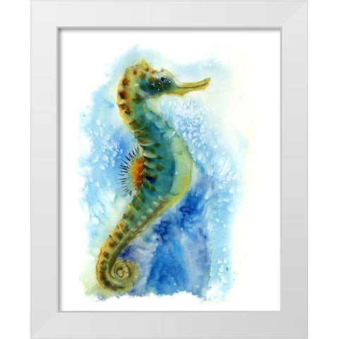 Seahorse I White Modern Wood Framed Art Print by Shefranov, Olga
