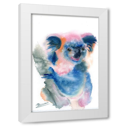 Blue Koala White Modern Wood Framed Art Print by Shefranov, Olga