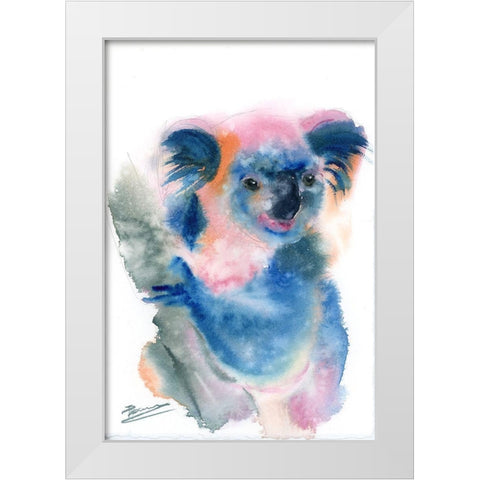 Blue Koala White Modern Wood Framed Art Print by Shefranov, Olga
