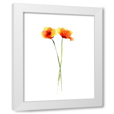 Poppy II White Modern Wood Framed Art Print by Shefranov, Olga