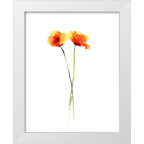 Poppy II White Modern Wood Framed Art Print by Shefranov, Olga