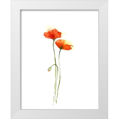 Poppy III White Modern Wood Framed Art Print by Shefranov, Olga