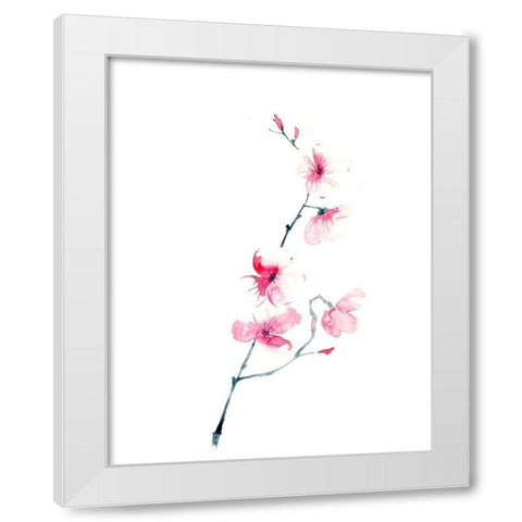 Cherry Blossom White Modern Wood Framed Art Print by Shefranov, Olga