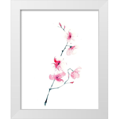 Cherry Blossom White Modern Wood Framed Art Print by Shefranov, Olga