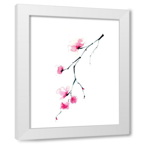 Cherry Blossom II White Modern Wood Framed Art Print by Shefranov, Olga