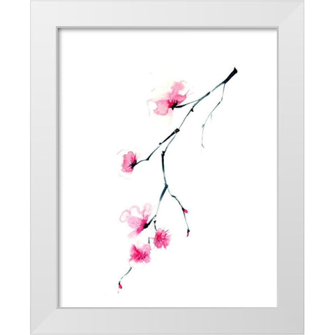 Cherry Blossom II White Modern Wood Framed Art Print by Shefranov, Olga