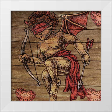 Blind Love White Modern Wood Framed Art Print by BoMo