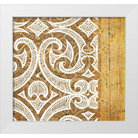 Paisley White Modern Wood Framed Art Print by BoMo