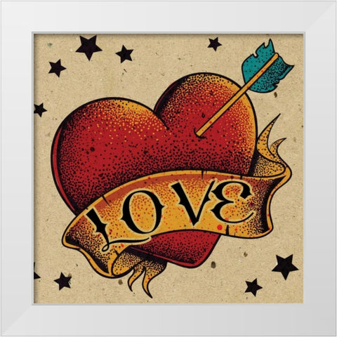 Love Child White Modern Wood Framed Art Print by BoMo