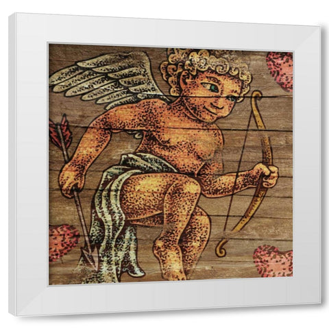 Cupids Arrow White Modern Wood Framed Art Print by BoMo