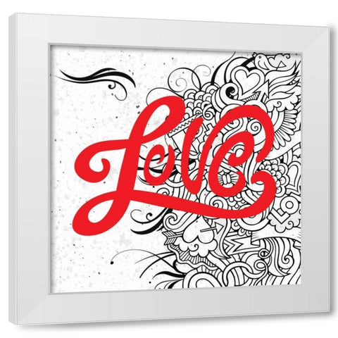 Lovin White Modern Wood Framed Art Print by BoMo