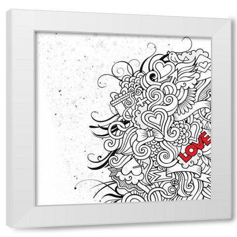 Love Flair White Modern Wood Framed Art Print by BoMo