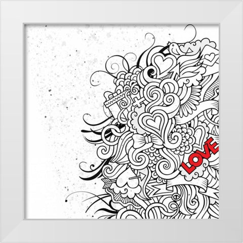 Love Flair White Modern Wood Framed Art Print by BoMo
