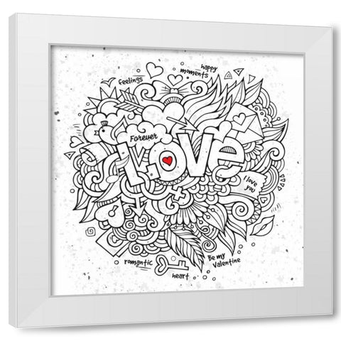 Love Cloud White Modern Wood Framed Art Print by BoMo